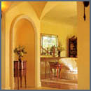 Foyer with groin ceiling detail