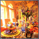 Dining room interior featuring Lynn Hollyn design faience dishes