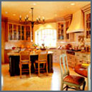 Kitchen with elaborate architectural detail