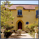 Profusion of flowers and eclectic architecture