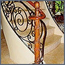 Hand-carved newell post
