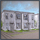 Mayfair townhouses and landscape in MEWS development
