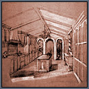 Kitchen with furniture-like cabinetry and wine cellar 